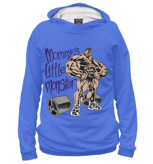 Мужское худи с изображением Mommy's lil monster цвета Белый