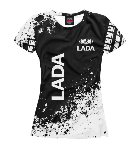 Женская футболка с изображением Lada цвета Белый