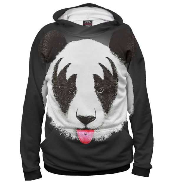 Женское худи с изображением Панда цвета Белый