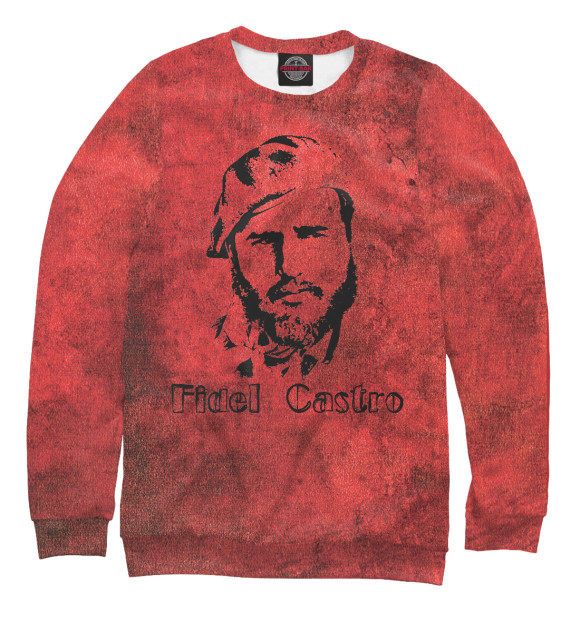 Свитшот для девочек с изображением Fidel Castro цвета Белый