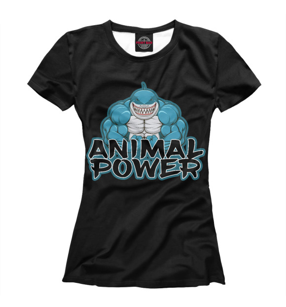 Женская футболка с изображением Animal power цвета Белый