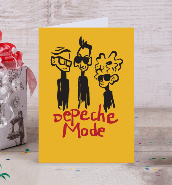 Открытка с изображением Depeche Mode цвета Белый