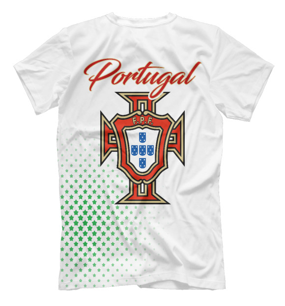 Мужская футболка с изображением Португалия цвета Белый