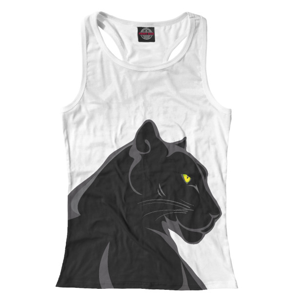 Женская майка-борцовка с изображением Чёрная пантера цвета Белый