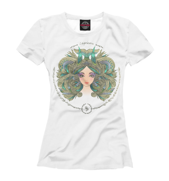Женская футболка с изображением Capricorn цвета Белый