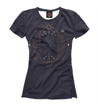 Футболка для девочек Geometric astrological owl