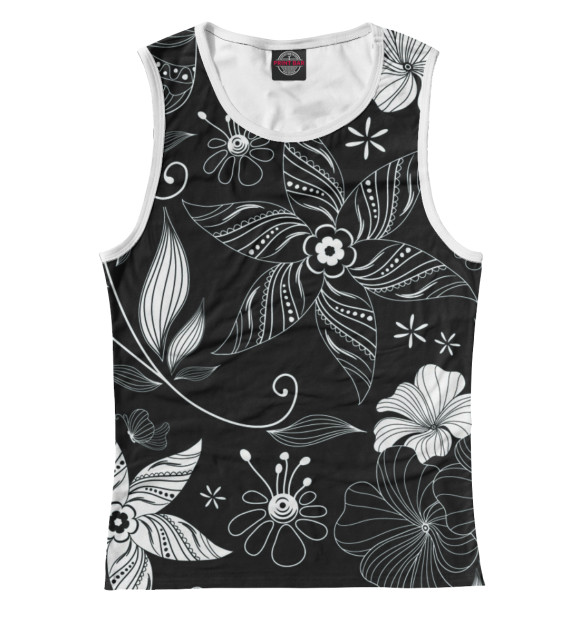 Женская майка с изображением Цветочки цвета Белый