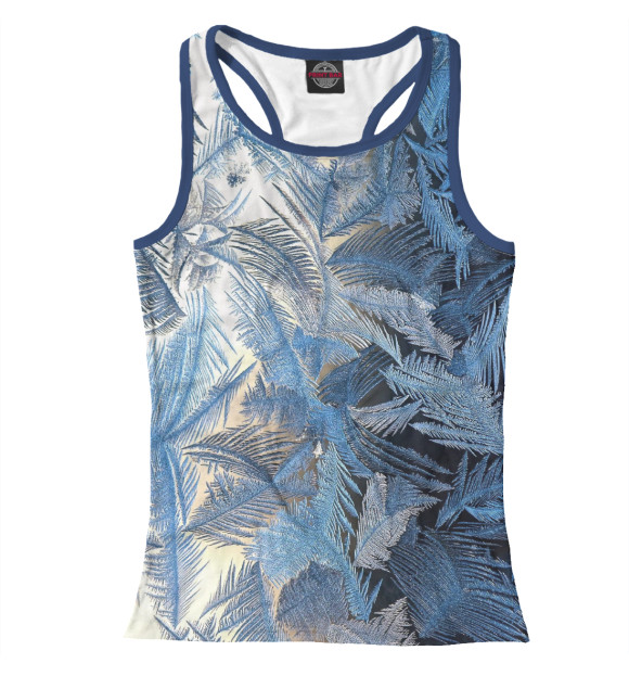 Женская майка-борцовка с изображением Ледяные перья цвета Белый