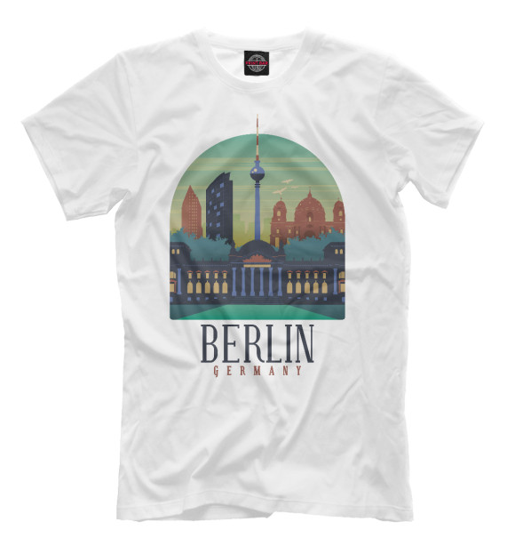 Мужская футболка с изображением Berlin цвета Молочно-белый