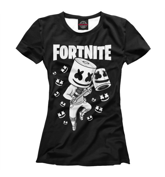 Футболка для девочек с изображением Fortnite Marshmello цвета Белый