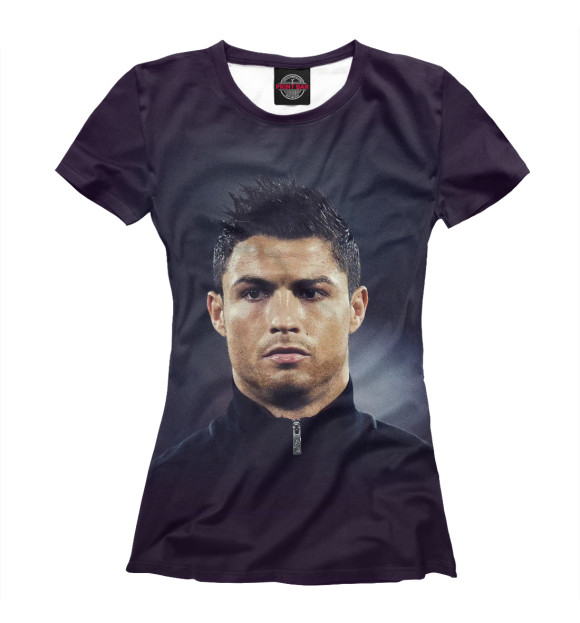 Футболка для девочек с изображением Cristiano Ronaldo цвета Белый