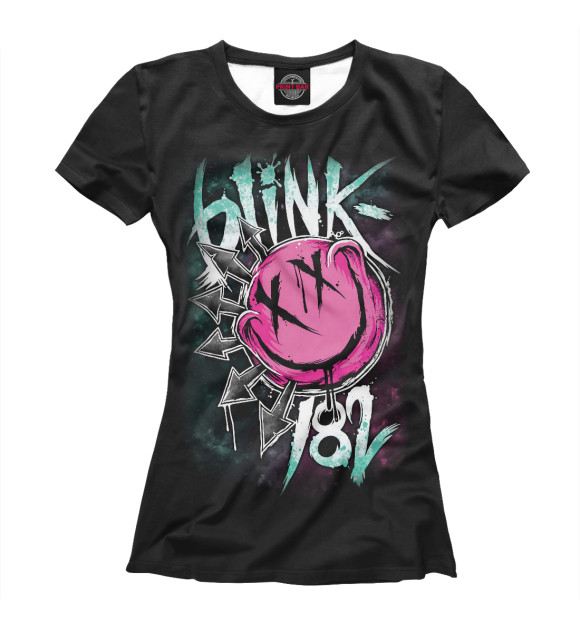 Футболка для девочек с изображением Blink-182 цвета Белый