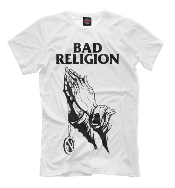 Мужская футболка с изображением Bad Religion цвета Молочно-белый