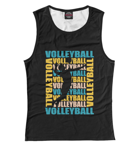 Женская майка с изображением Volleyball цвета Белый