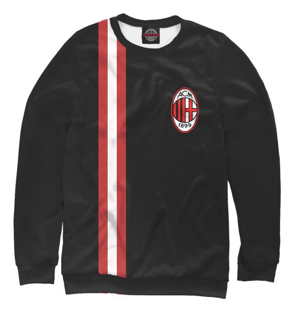 Свитшот для девочек с изображением ФК Милан цвета Белый