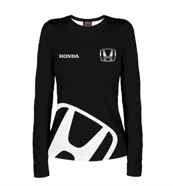 Женский лонгслив с изображением Honda цвета Белый