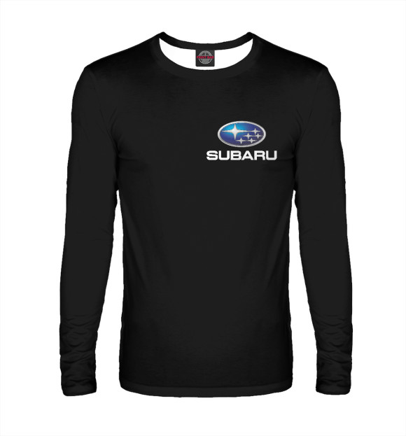 Мужской лонгслив с изображением Subaru цвета Белый