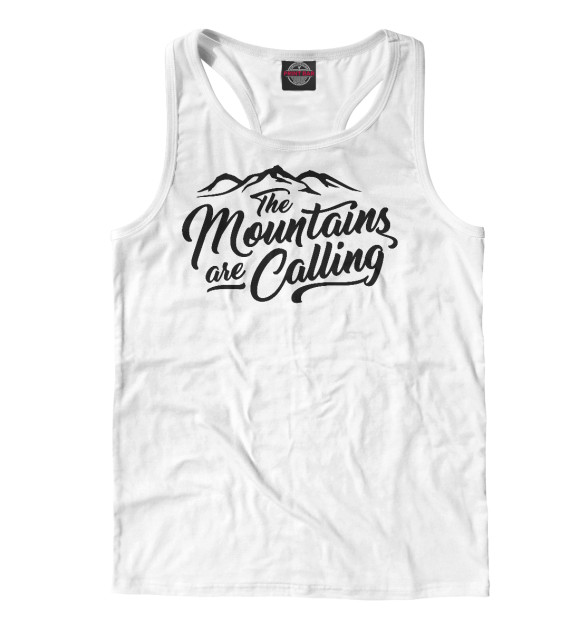 Мужская майка-борцовка с изображением Горы зовут цвета Белый