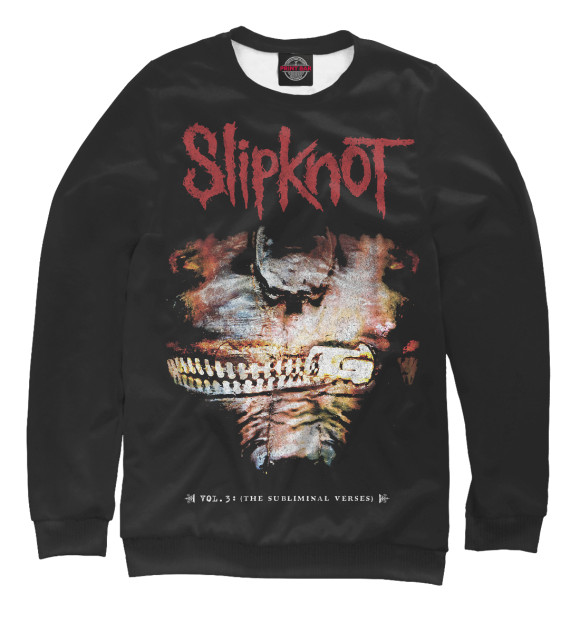 Женский свитшот с изображением Slipknot цвета Белый