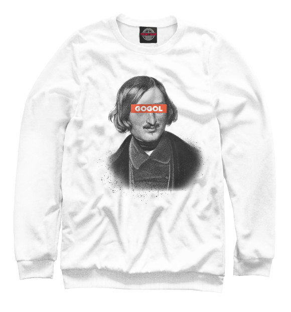 Женский свитшот с изображением Gogol Face цвета Белый