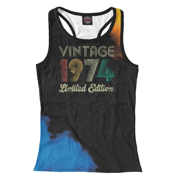 Женская майка-борцовка с изображением Vintage 1974 цвета Белый