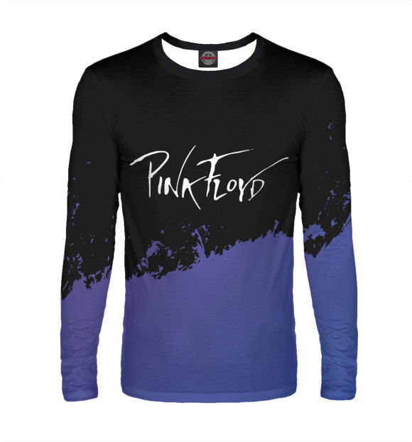 Мужской лонгслив с изображением Pink Floyd Purple Grunge цвета Белый