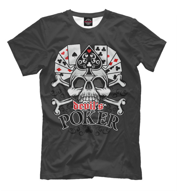 Футболка для мальчиков с изображением Poker цвета Молочно-белый