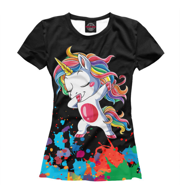 Женская футболка с изображением Unicorn цвета Белый