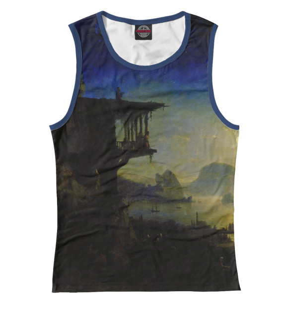 Женская майка с притом Айвазовский цвета Белый Женская майка с изображением Айвазовский цвета Белый