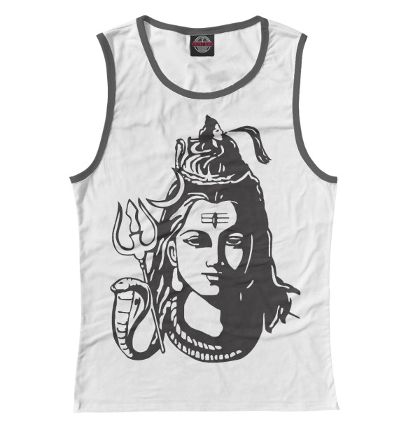 Женская майка с изображением Шива цвета Белый