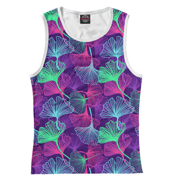 Женская майка с изображением Странные растения цвета Белый