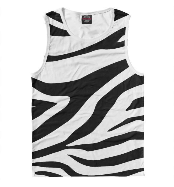 Майка для мальчика с притом Зебра цвета Белый Майка для мальчика с изображением Зебра цвета Белый