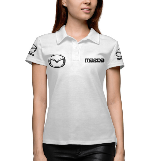 Женское поло с изображением Mazda цвета Белый