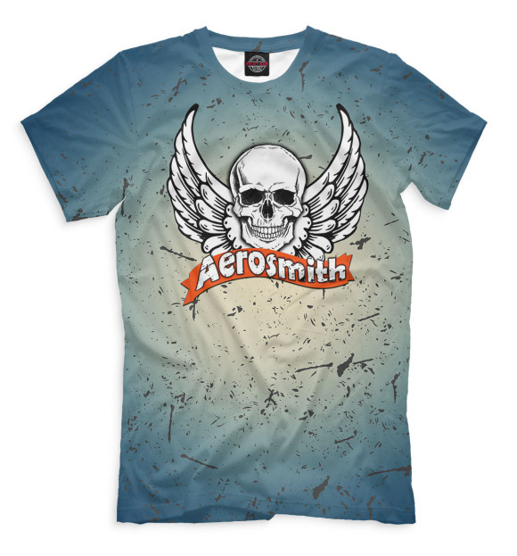Мужская футболка с изображением Aerosmith цвета Серый