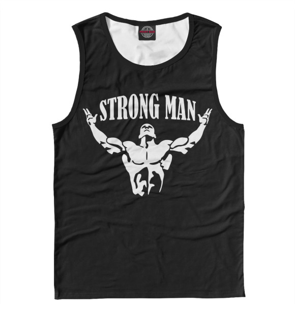 Майка для мальчика с изображением Strong man цвета Белый