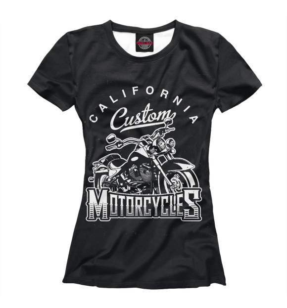 Футболка для девочек с изображением Motorcycles Custom цвета Белый
