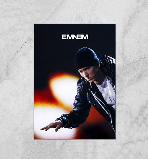 Плакат с изображением Eminem цвета Белый