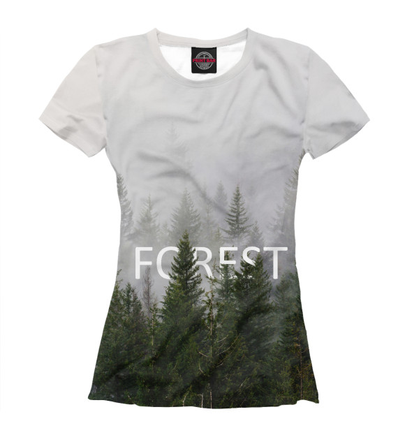 Женская футболка с изображением Лес (FOREST) цвета Белый