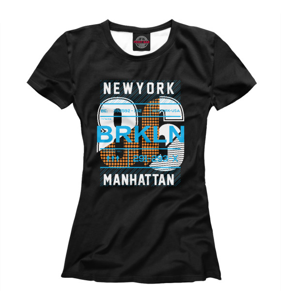 Футболка для девочек с изображением Бруклин Нью-Йорк цвета Белый
