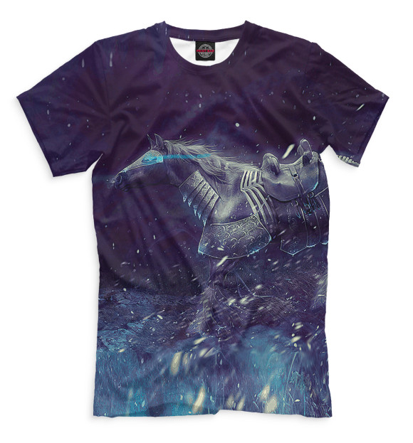 Мужская футболка с изображением Лошади цвета Черный