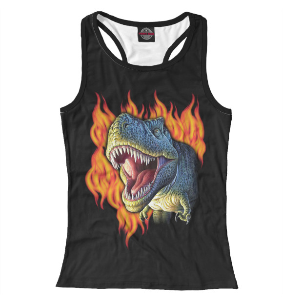 Женская майка-борцовка с изображением Big Face Glow Rex цвета Белый