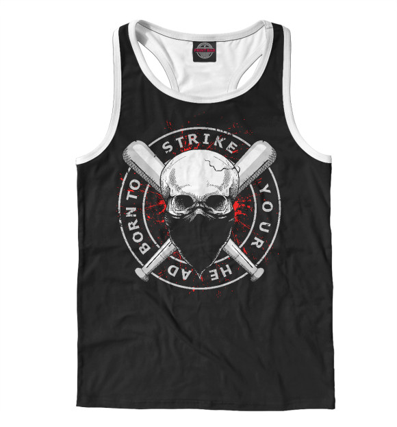 Мужская майка-борцовка с изображением Череп цвета Белый