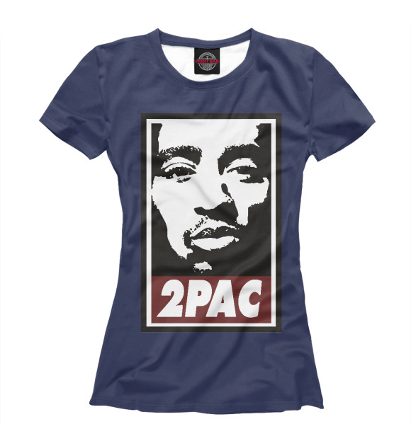 Футболка для девочек с изображением 2pac цвета Белый