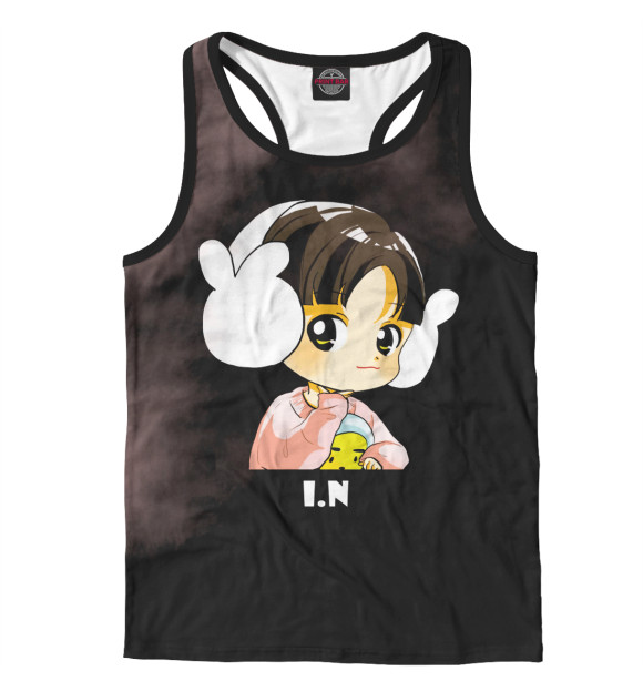 Мужская майка-борцовка с изображением Stray Kids I.N цвета Белый