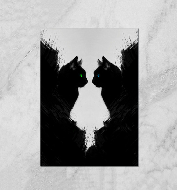 Плакат с изображением Rorschach Cats цвета Белый