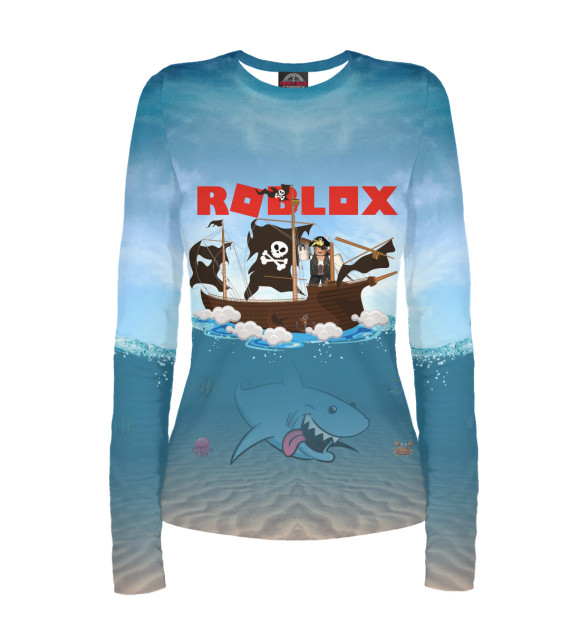 Женский лонгслив с изображением Roblox цвета Белый