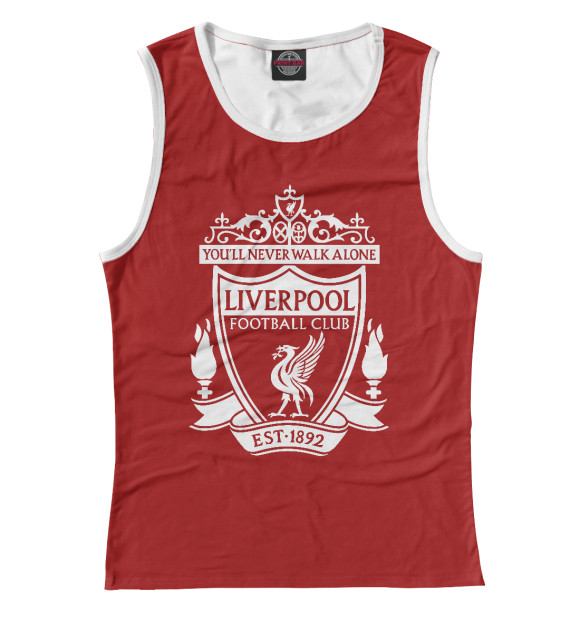 Майка для девочки с изображением Liverpool FC Logo цвета Белый