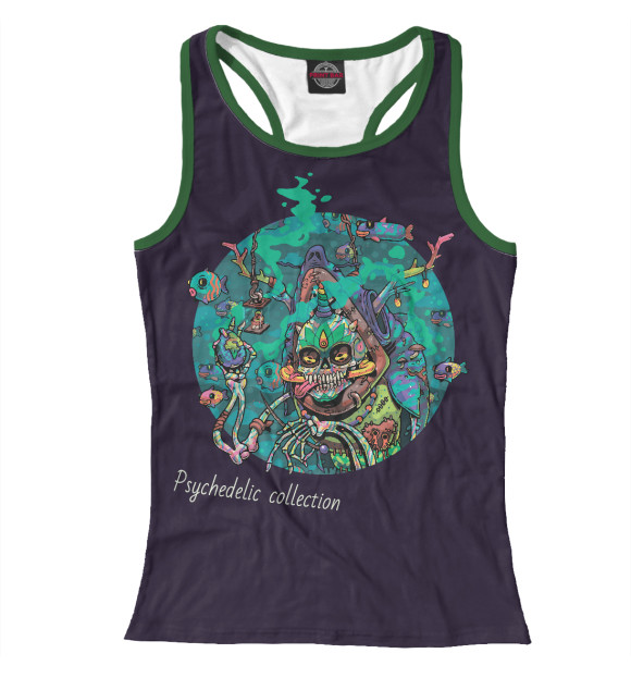 Женская майка-борцовка с изображением Psychedelic collection page 0.1 цвета Белый