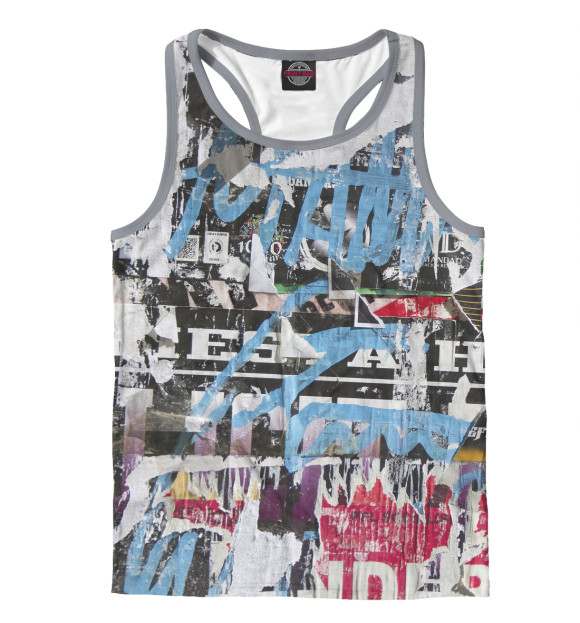 Мужская майка-борцовка с изображением Стрит-арт цвета Белый