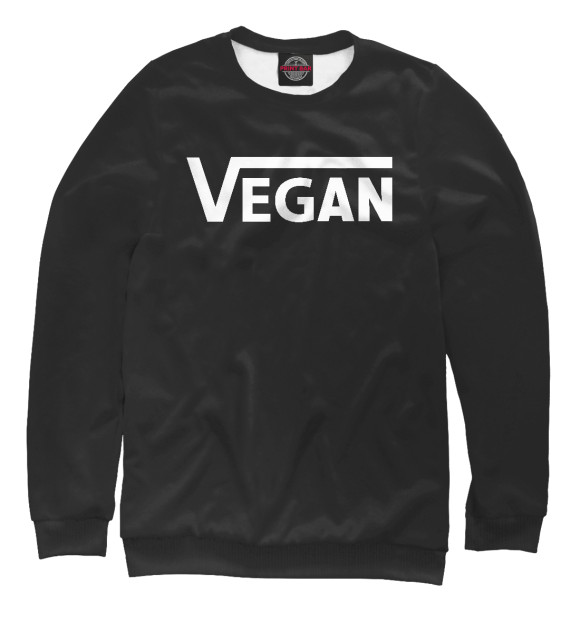 Женский свитшот с изображением Vegan Black цвета Белый